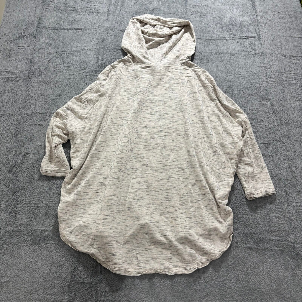 LOFT Womens M Gray Space Dye Pullover Hoodie Oversized Athleisure Casual Cozy