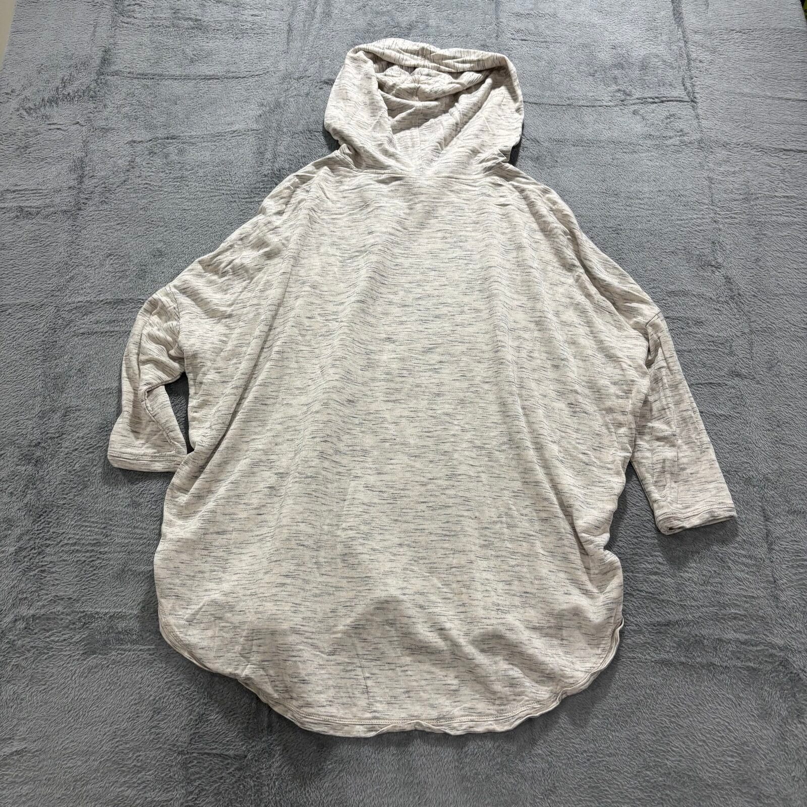 LOFT Womens M Gray Space Dye Pullover Hoodie Oversized Athleisure Casual Cozy
