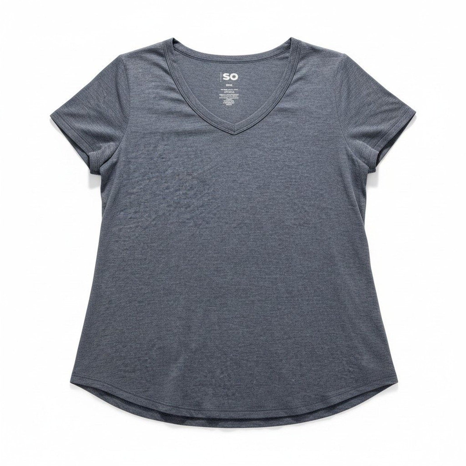 SO Womens XXL Blue V-Neck T-Shirt Casual Athleisure Short Sleeve Tee