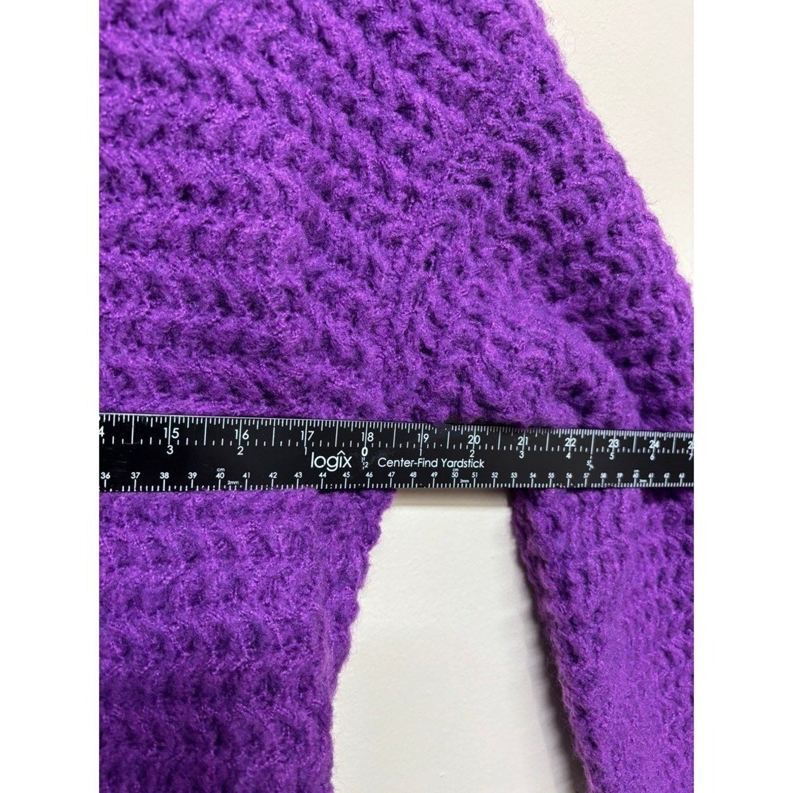 Q2 Women Purple Chunky Knit Turtleneck Sweater Oversized Cozy Statement Pullover