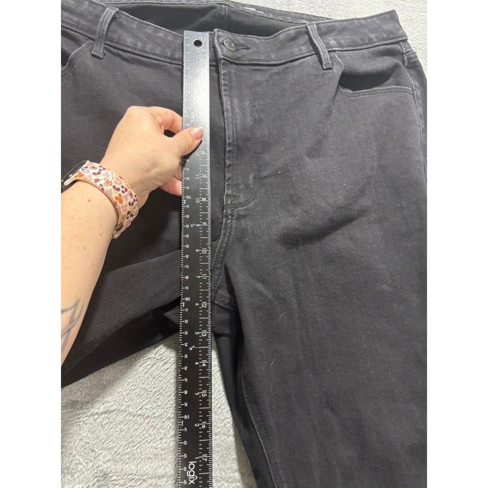 Old Navy Womens Black High Rise Super Skinny Jeans 18 Plus Stretch Denim