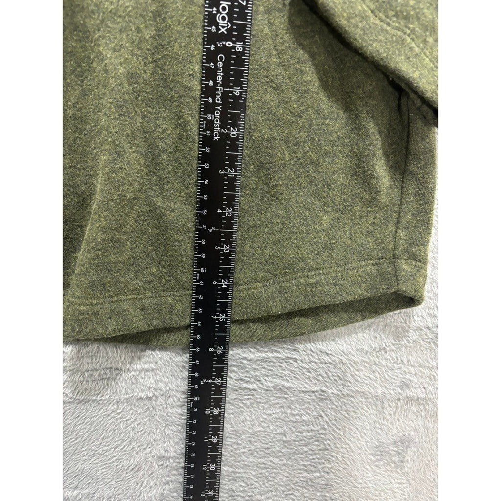 J.Crew Womens Olive Green Fleece Asymmetrical Button Funnel Neck Pullover XL