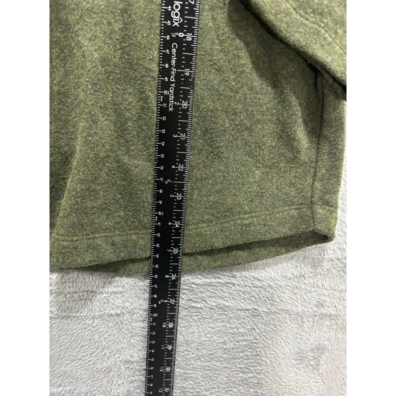 J.Crew Womens Olive Green Fleece Asymmetrical Button Funnel Neck Pullover XL