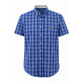 U.S. Polo Assn Shirt Mens XL Blue Plaid Short Sleeve Button Down Casual