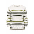 Christopher & Banks Sweater Womens Medium White Green Striped Cotton