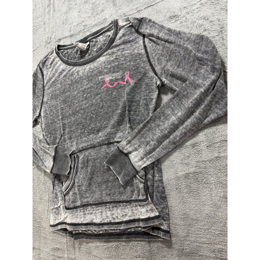Zen by J. America Womens XXL Gray Thermal Hoodie Shirt Casual Vintage