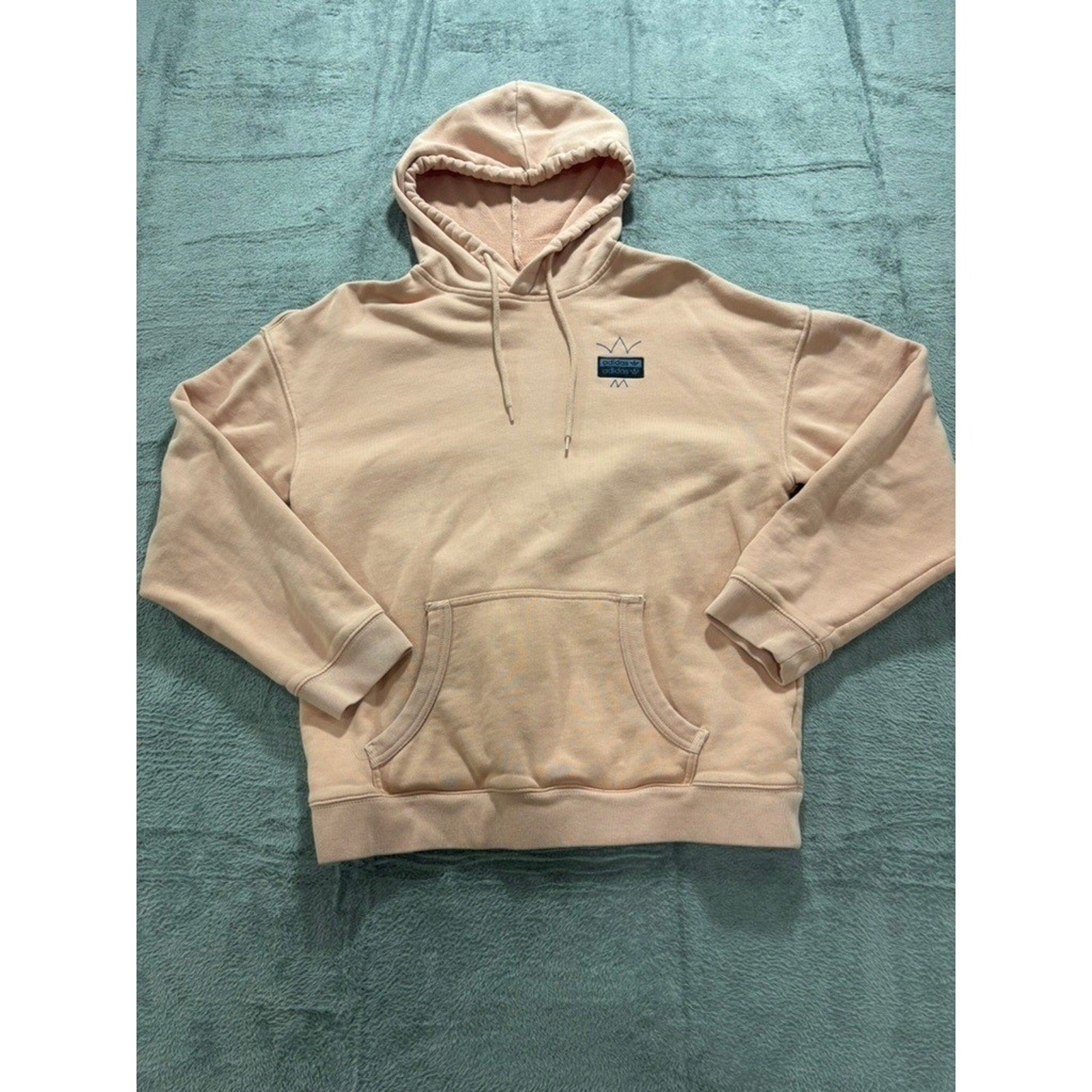 Adidas Womens S Pink Pullover Hoodie Athleisure Casual Cozy Trefoil Logo Sporty