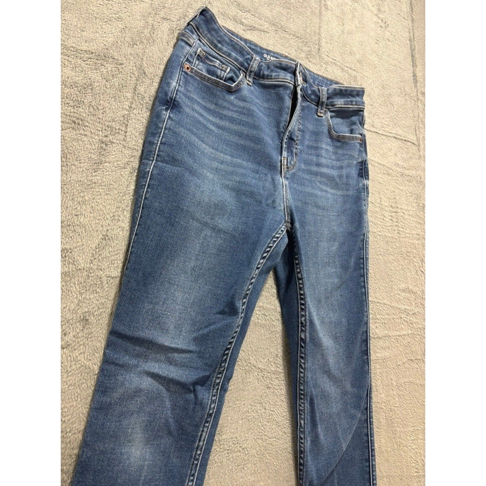 Old Navy Rockstar Super Skinny Extra High Rise Womens 6 Jeans Medium Wash Raw
