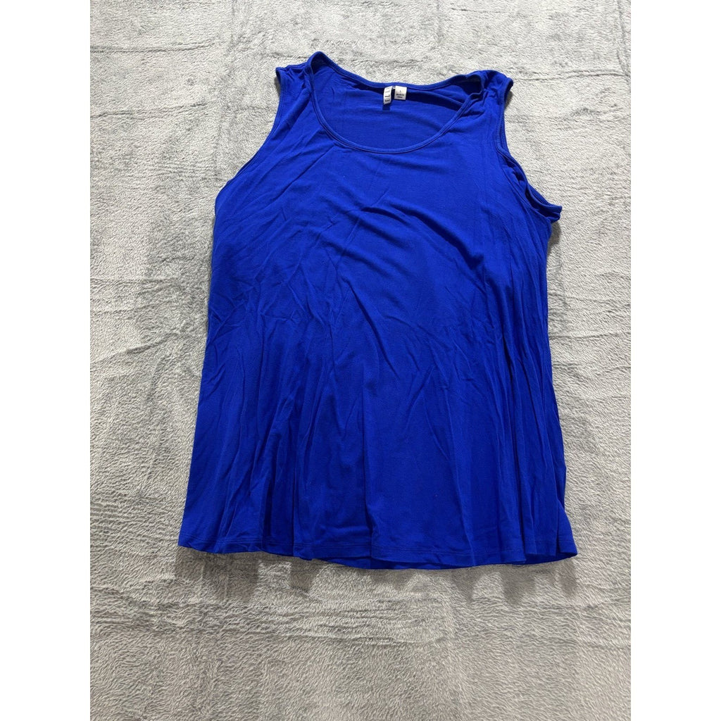 ELLE Womens L Blue Tank Top Sleeveless Casual Minimalist Athleisure Shirt