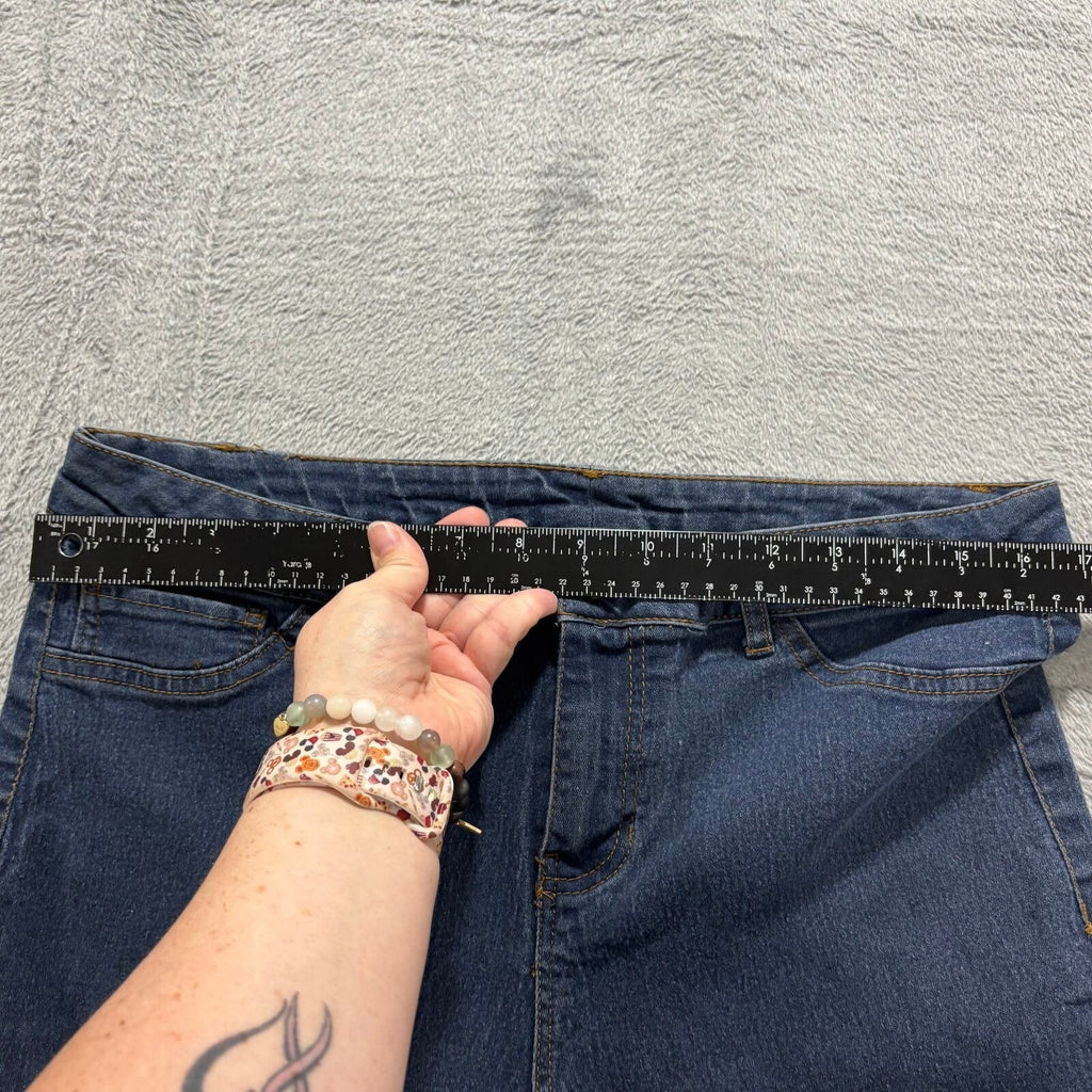 Bobbie Brooks 1X Womens Dark Wash Blue Denim Skinny Jeans Casual Plus Size