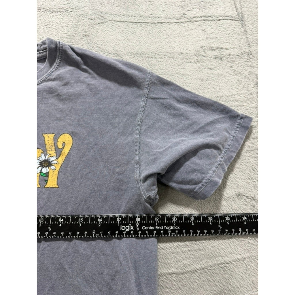 Comfort Colors Philly Daisy Graphic T-Shirt Gray Heavyweight Cotton Mens Medium