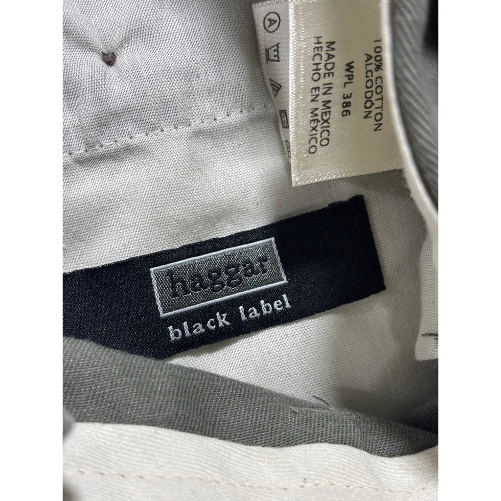 Haggar Black Label 36x32 Olive Green Chino Pants Mens Casual Preppy Vintage