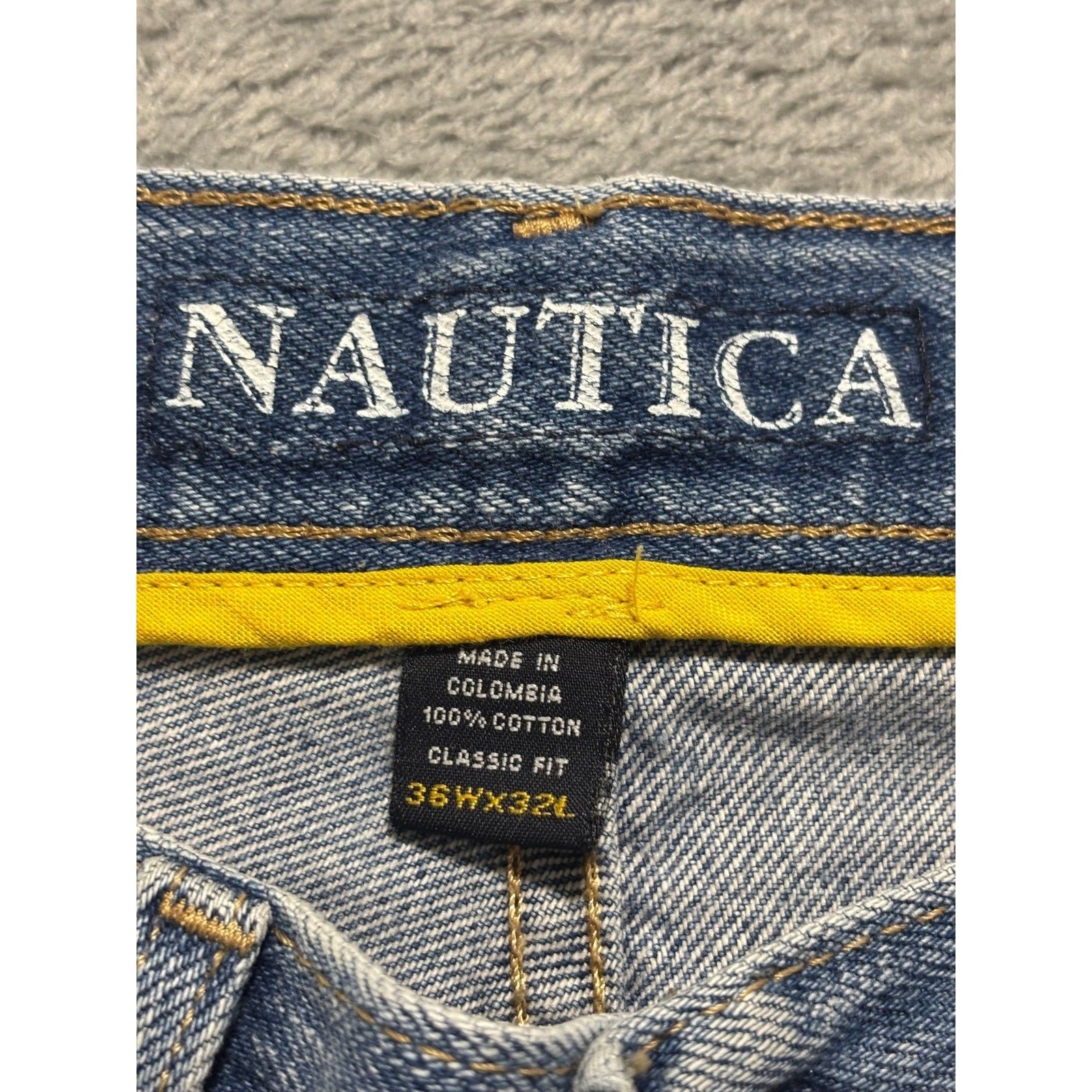 Nautica 36x32 Blue Denim Jeans Mens Classic Fit Vintage Casual