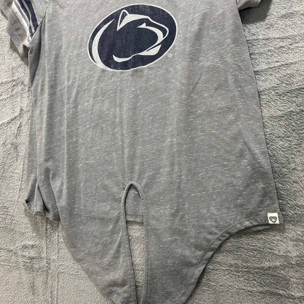 Colosseum Womens XL Gray Penn State Nittany Lions Tie Front T-Shirt Athleisure