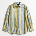 Gap Men's Yellow Blue Green Striped Shirt Size L