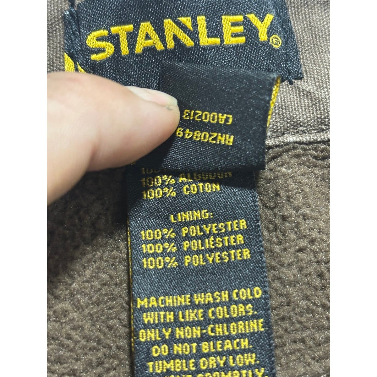 Stanley Mens 36x32 Brown Fleece Lined Carpenter Pants Workwear Casual Vintage