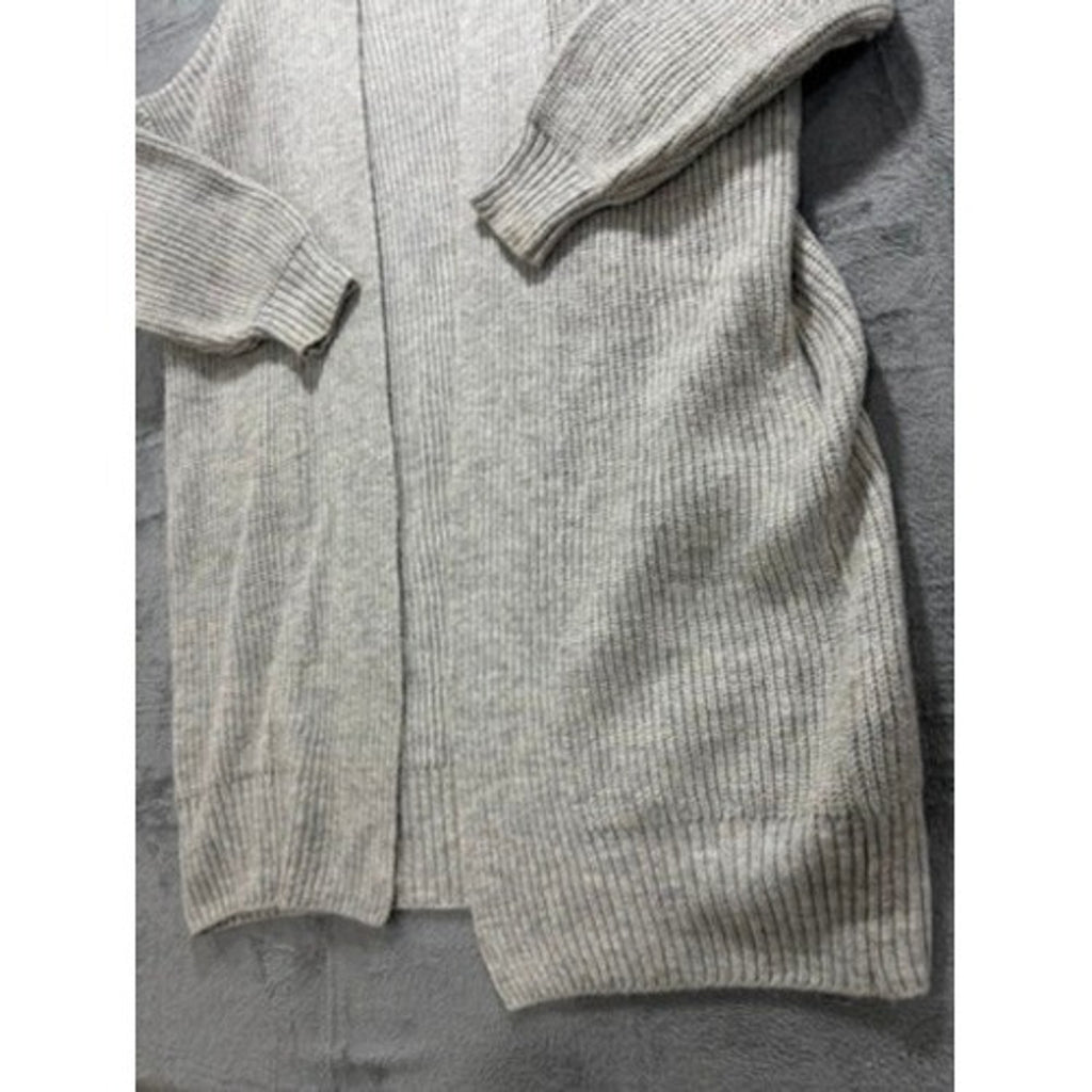 Topshop Womens Gray Chunky Ribbed Knit Oversized Open Front Cardigan Size US 12