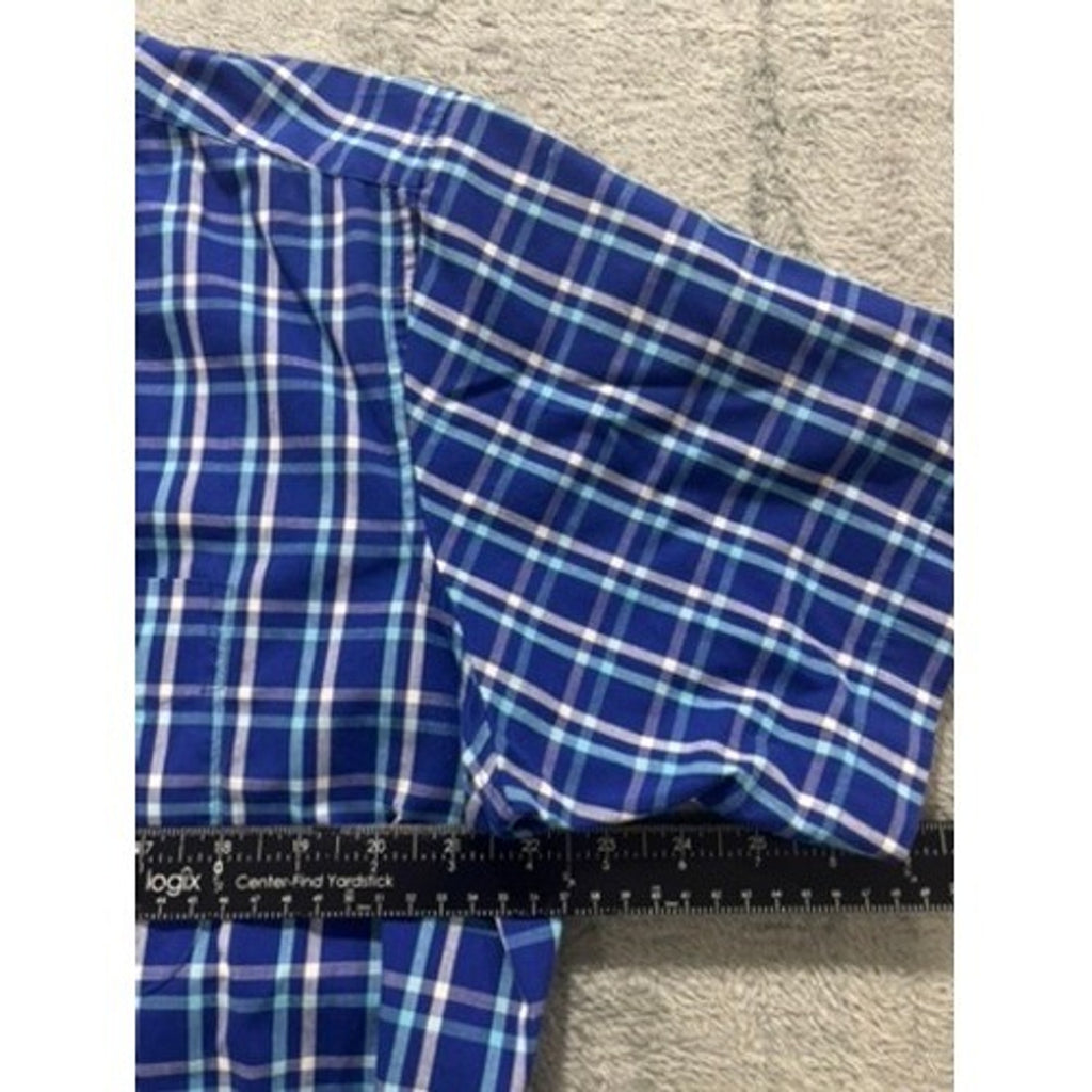 U.S. Polo Assn Shirt Mens XL Blue Plaid Short Sleeve Button Down Casual
