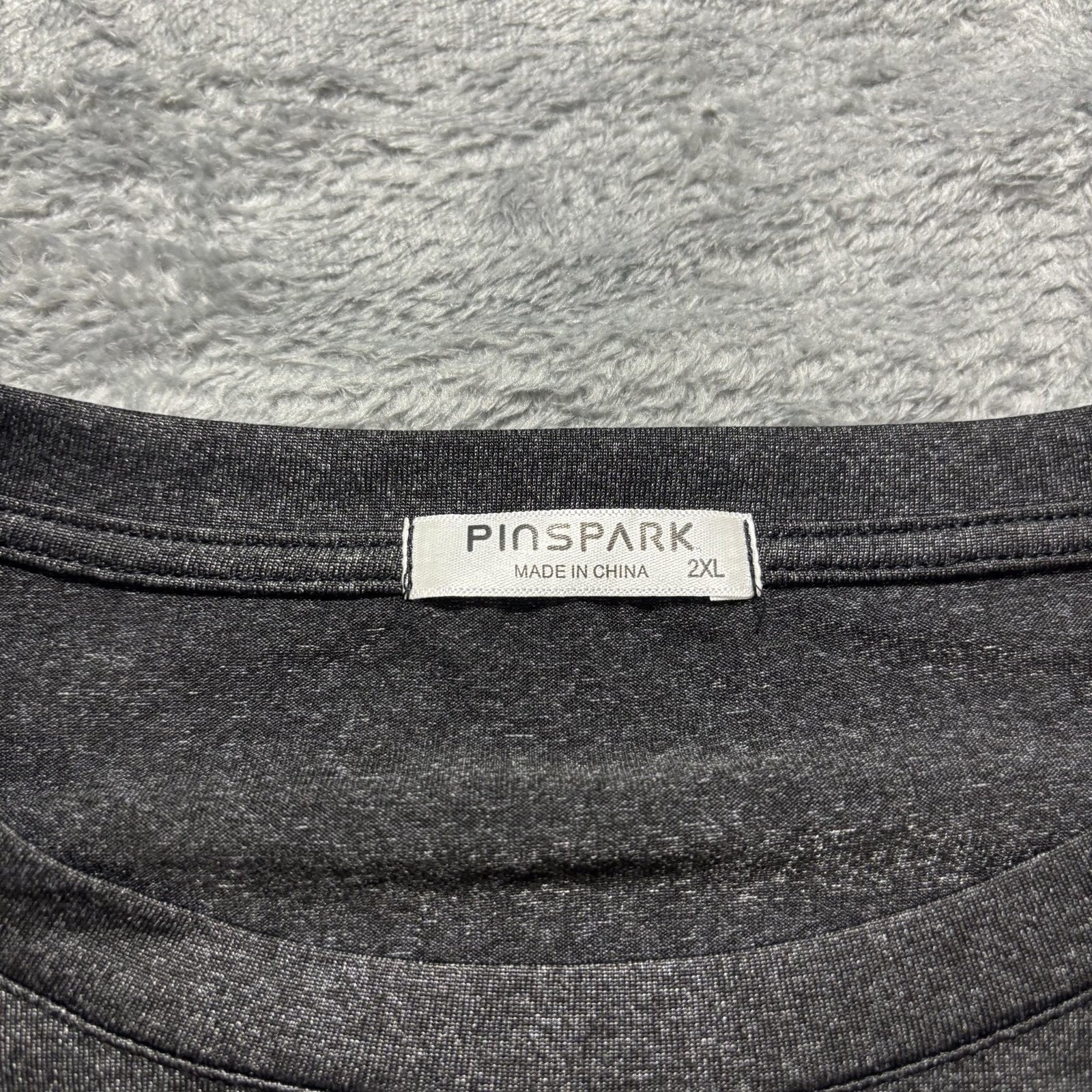 PINSPARK 2XL Charcoal Gray Womens Long Sleeve Top Athleisure Casual Gym Basic