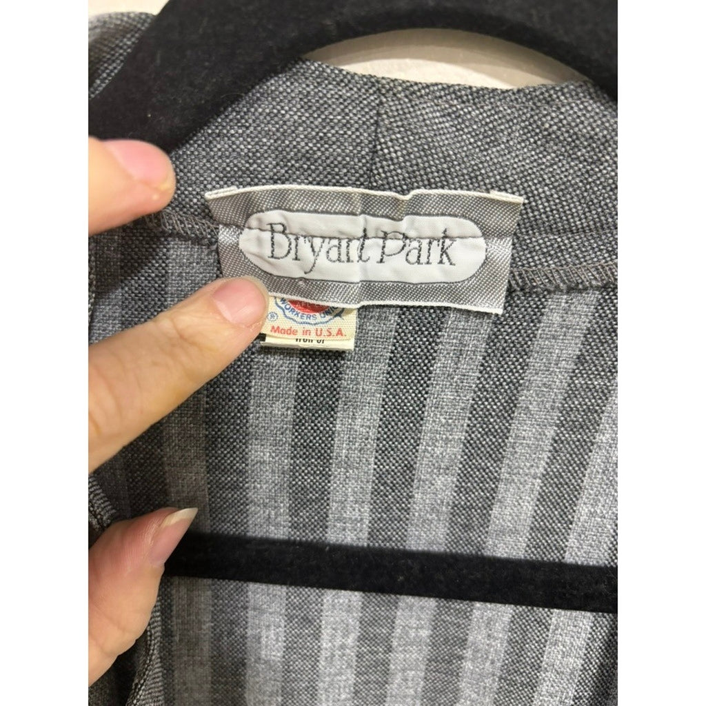 Vintage Bryant Park Striped Power Blazer Jacket USA Made Womens 22 Office 80s