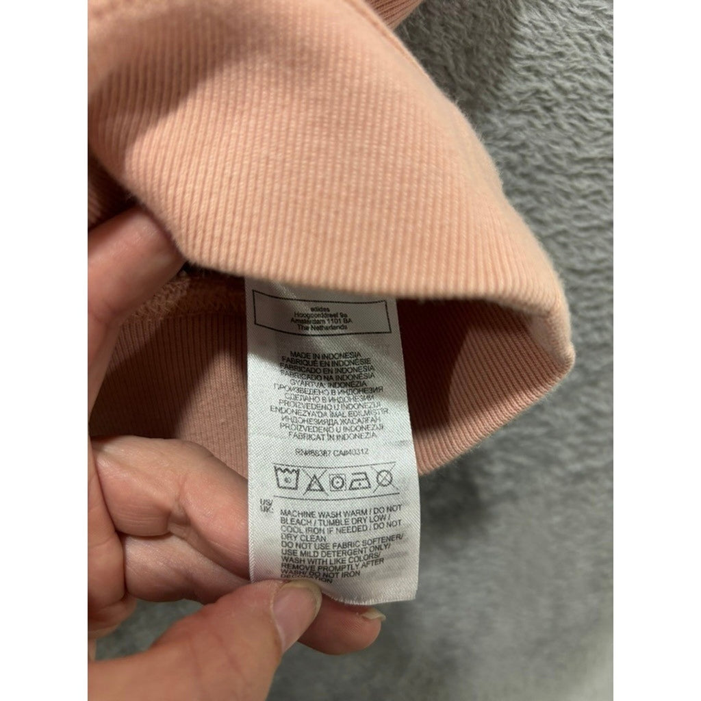 Adidas Womens S Pink Pullover Hoodie Athleisure Casual Cozy Trefoil Logo Sporty