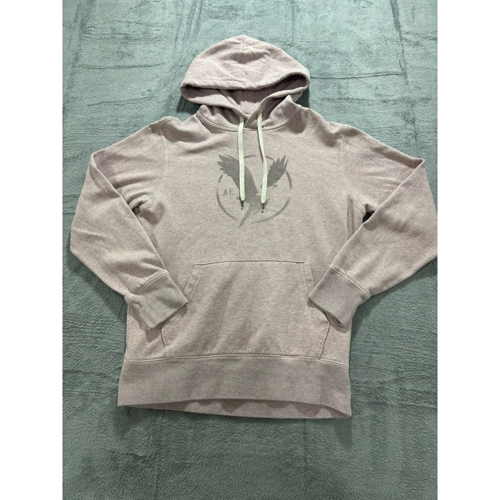 American Eagle Womens S Mauve Pink Graphic Hoodie Sweatshirt Casual Cozy Boho