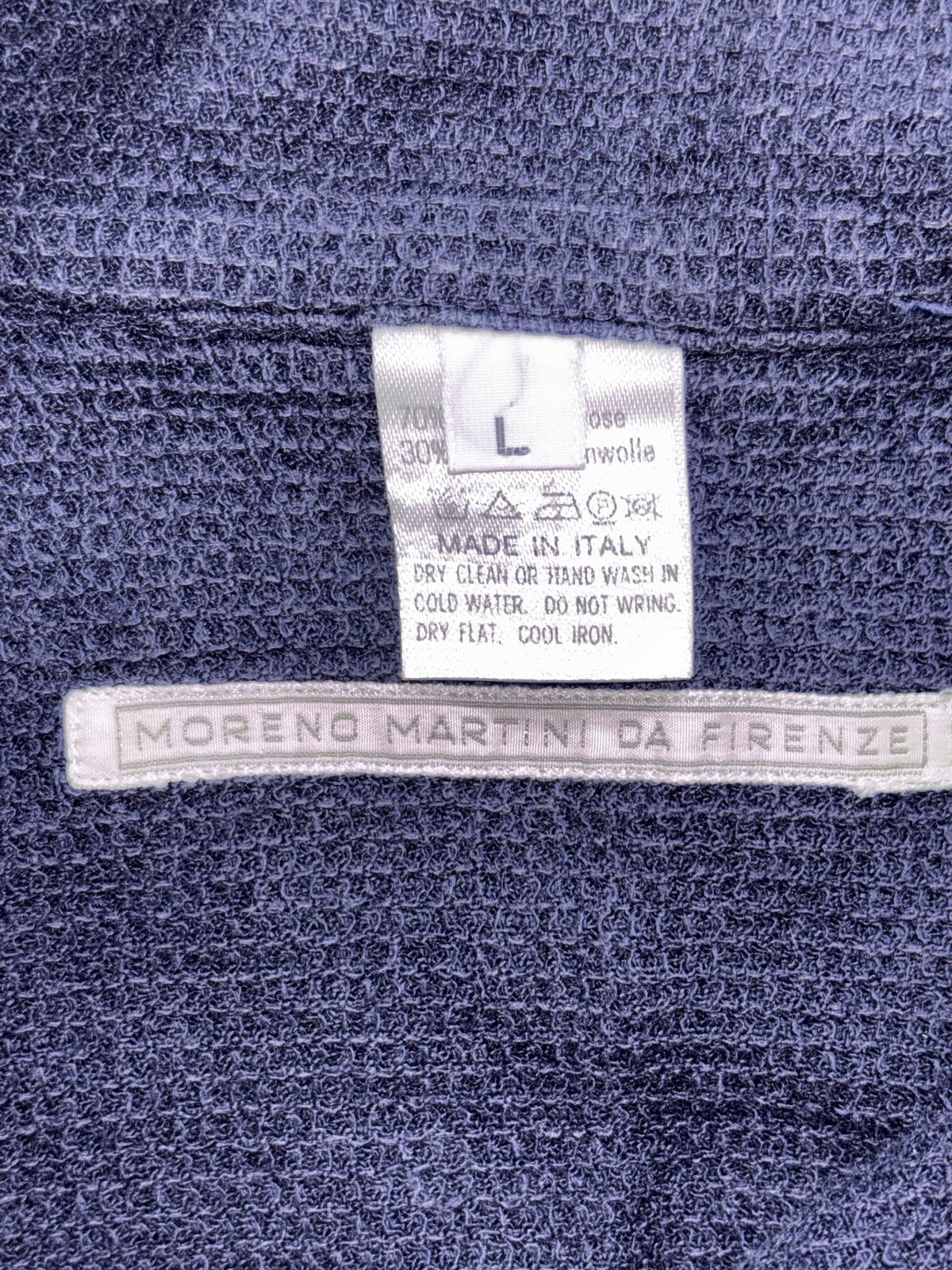 Moreno Martini da Firenze Men's Navy Waffle Shirt L, photo 6 of 9