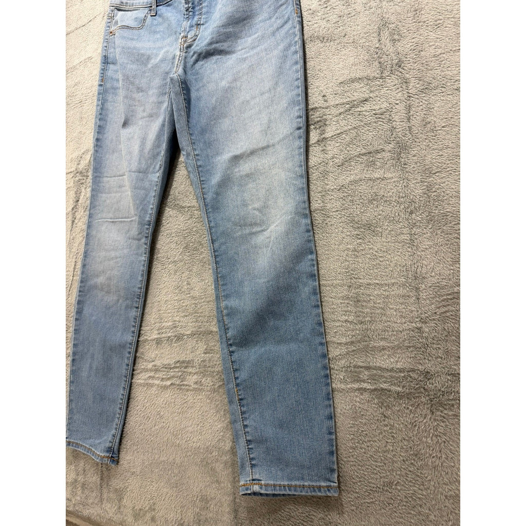 Old Navy Womens Super Skinny Mid Rise Light Wash Blue Denim Jeans Size 12