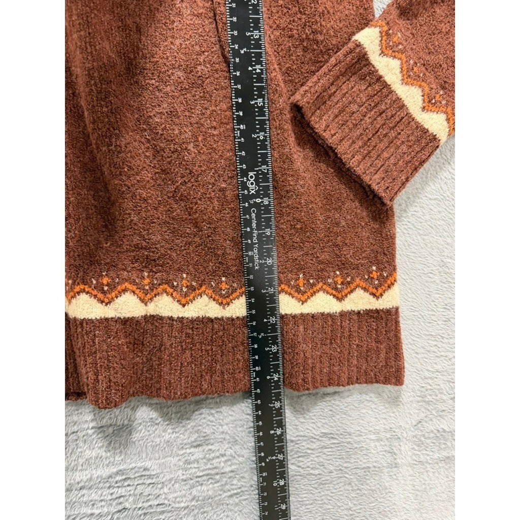 Maurices Womens XXL Plus Pumpkin Fair Isle Knit Sweater Brown Fall Halloween
