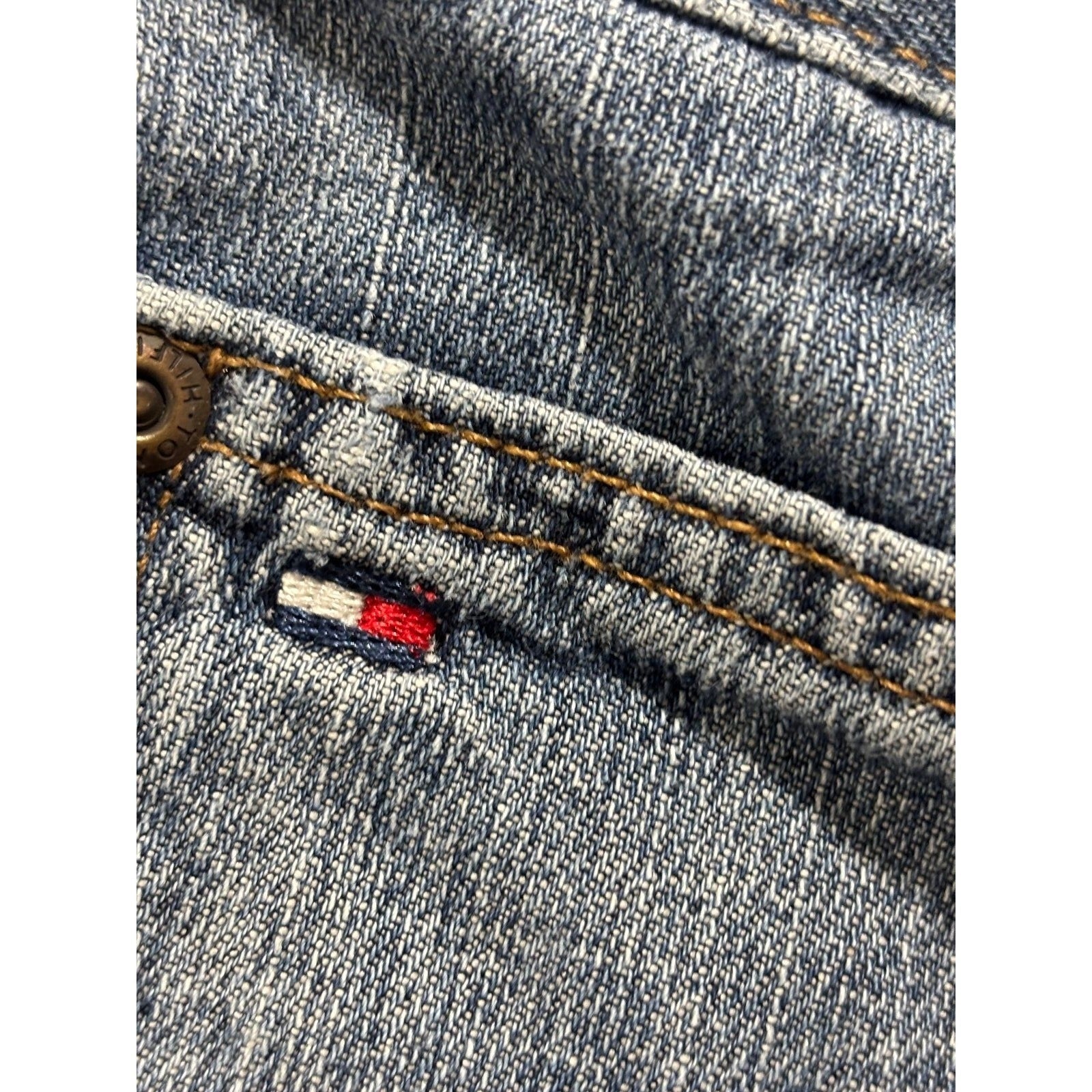 Tommy Hilfiger 36 Blue Denim Carpenter Shorts Mens Vintage Casual 90s Relaxed