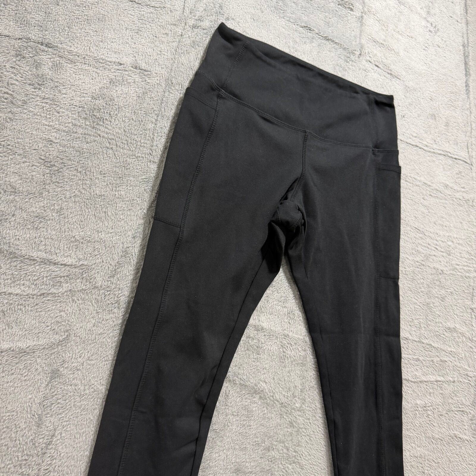 Danskin Womens M Black Leggings High Rise Pockets Athleisure Casual