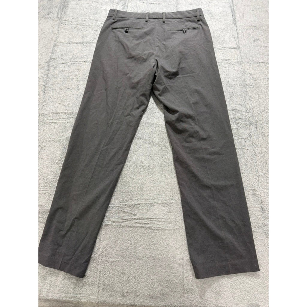 Van Heusen Flex Slim Fit Grey Micro Pattern Dress Pants Mens 36x34 Charcoal