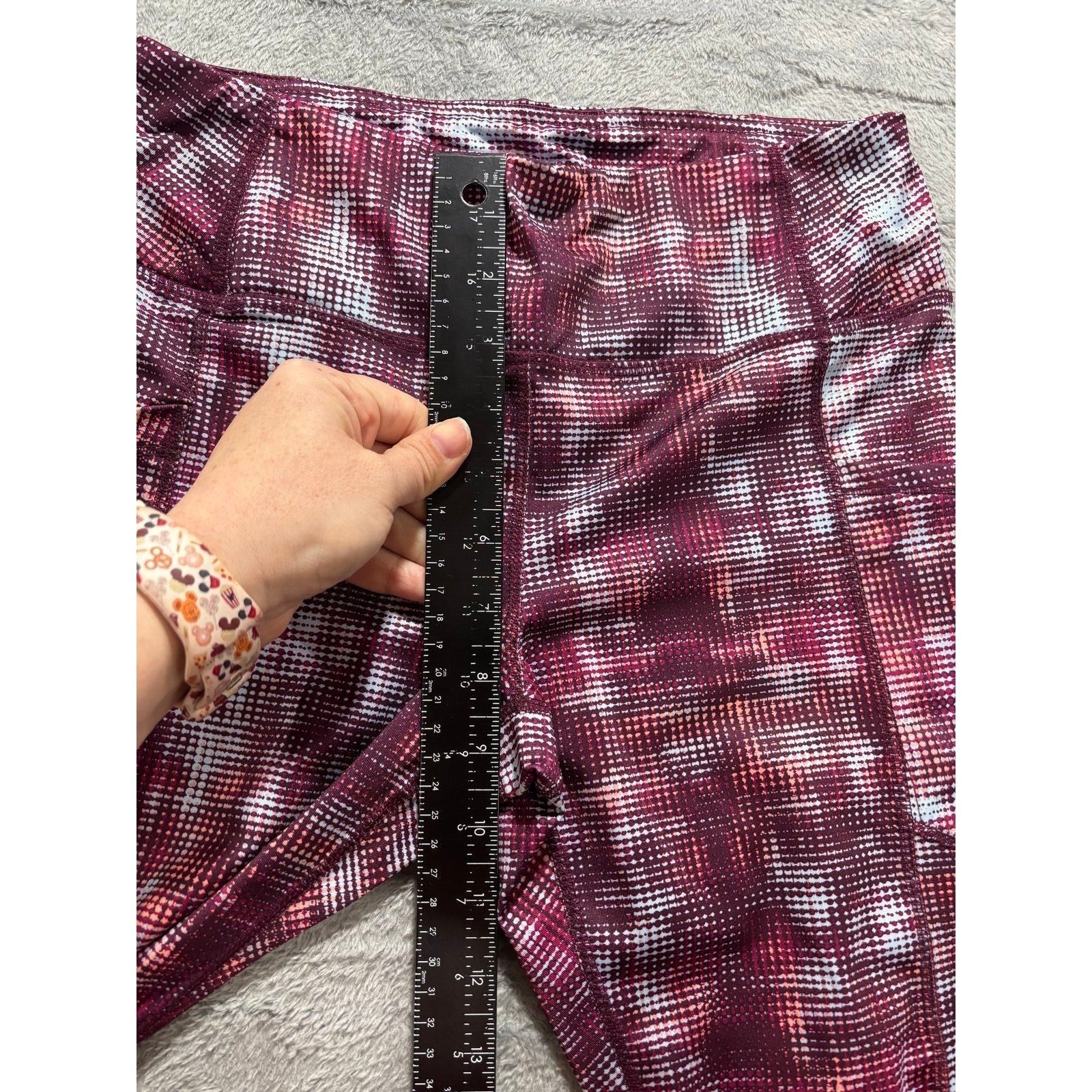 Pro Player Womens M Maroon Printed Athletic Leggings Athleisure Casual