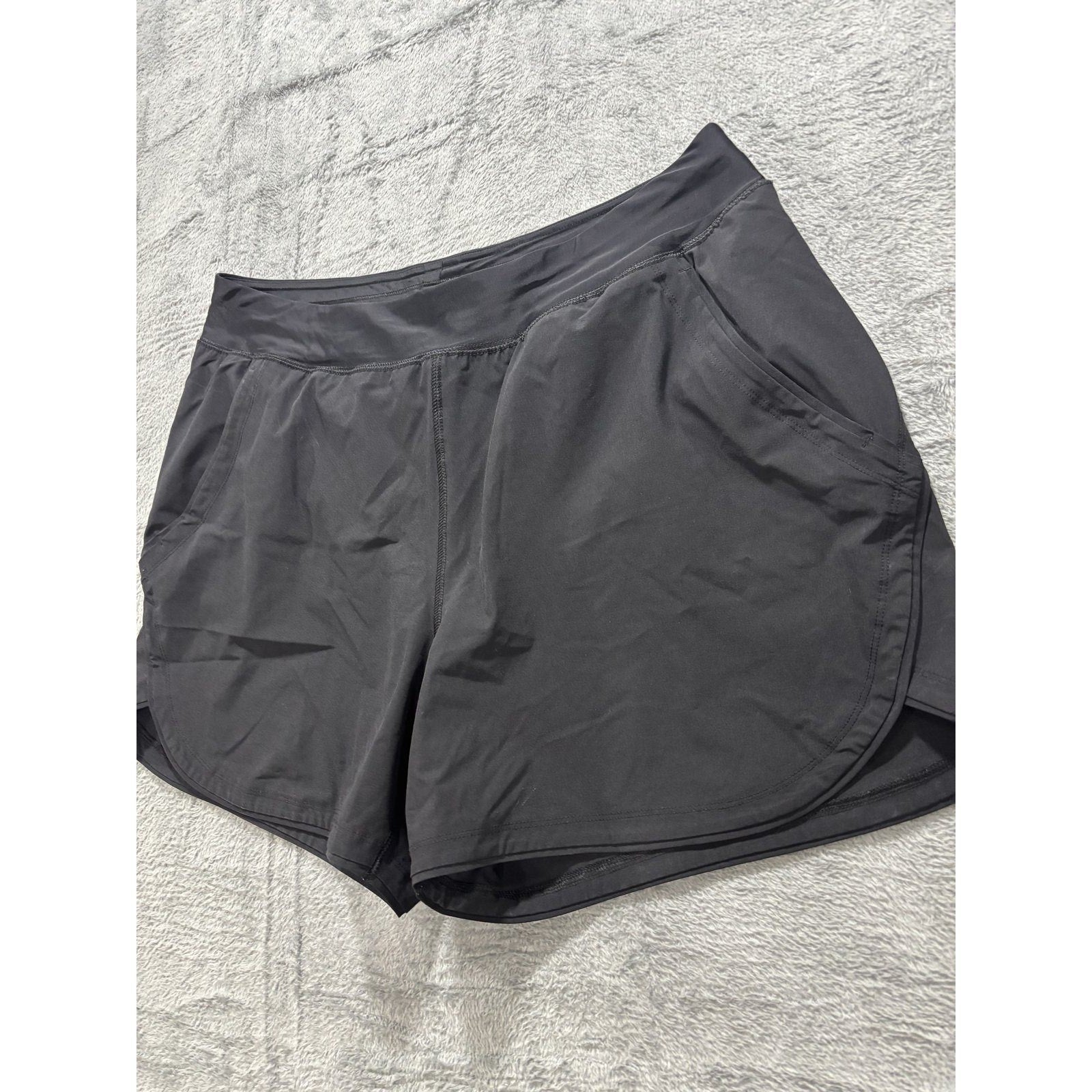Lands End 16 Black Womens Athletic Shorts Activewear Gym Athleisure Lightweight