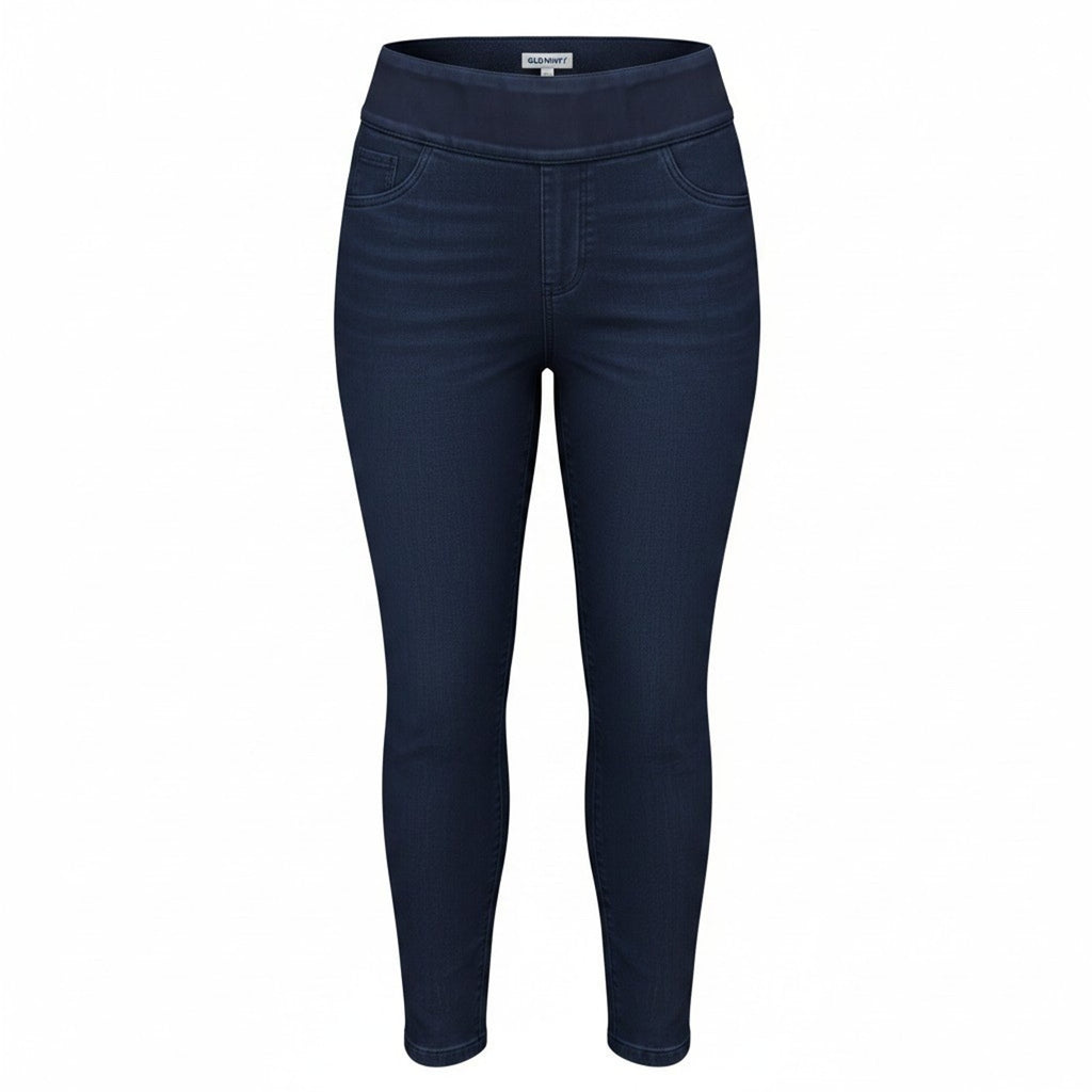Old Navy Super Skinny Mid Rise Pull On Jeggings Dark Wash Indigo 16 Plus Short