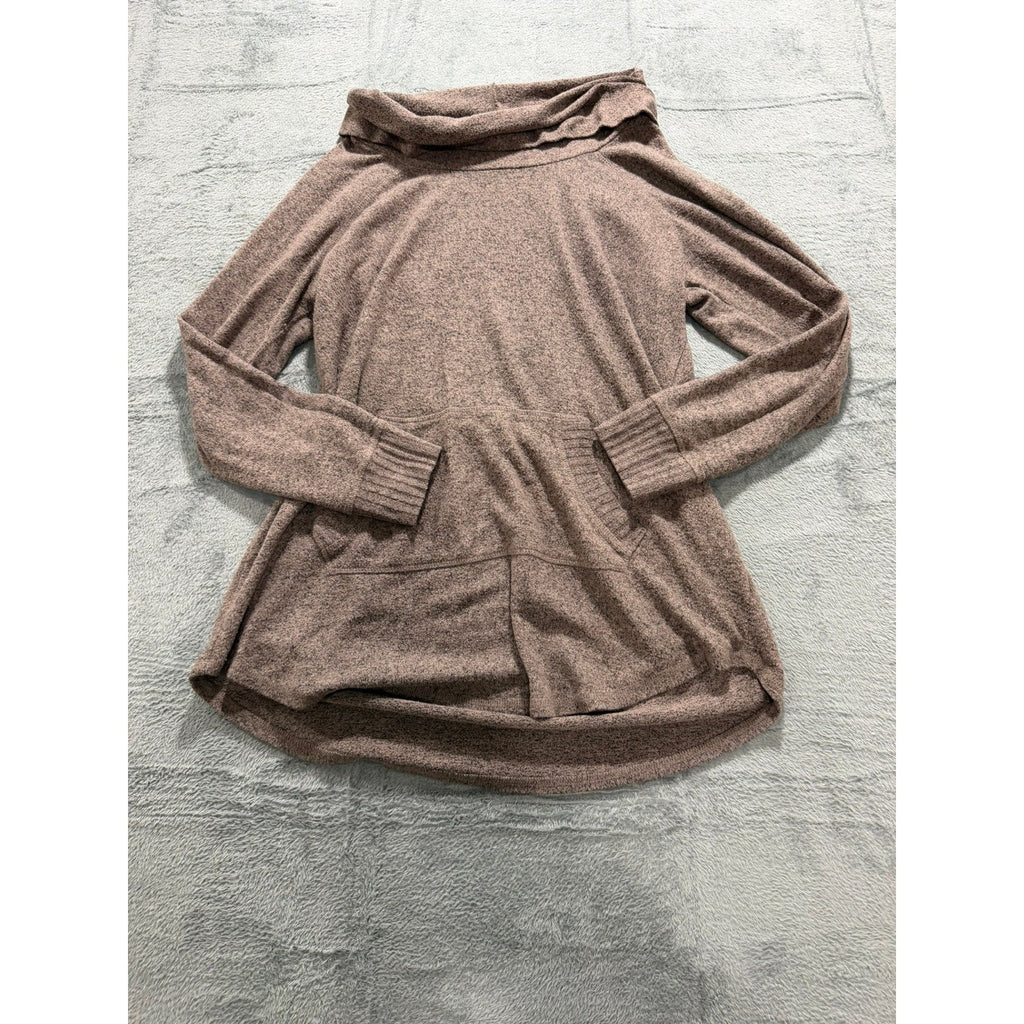Torrid Super Soft Plush Cowl Neck Tunic Sweater Mauve Brown Marl Size 0 L XL