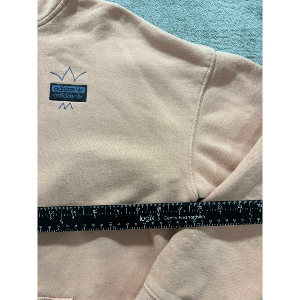 Adidas Womens S Pink Pullover Hoodie Athleisure Casual Cozy Trefoil Logo Sporty