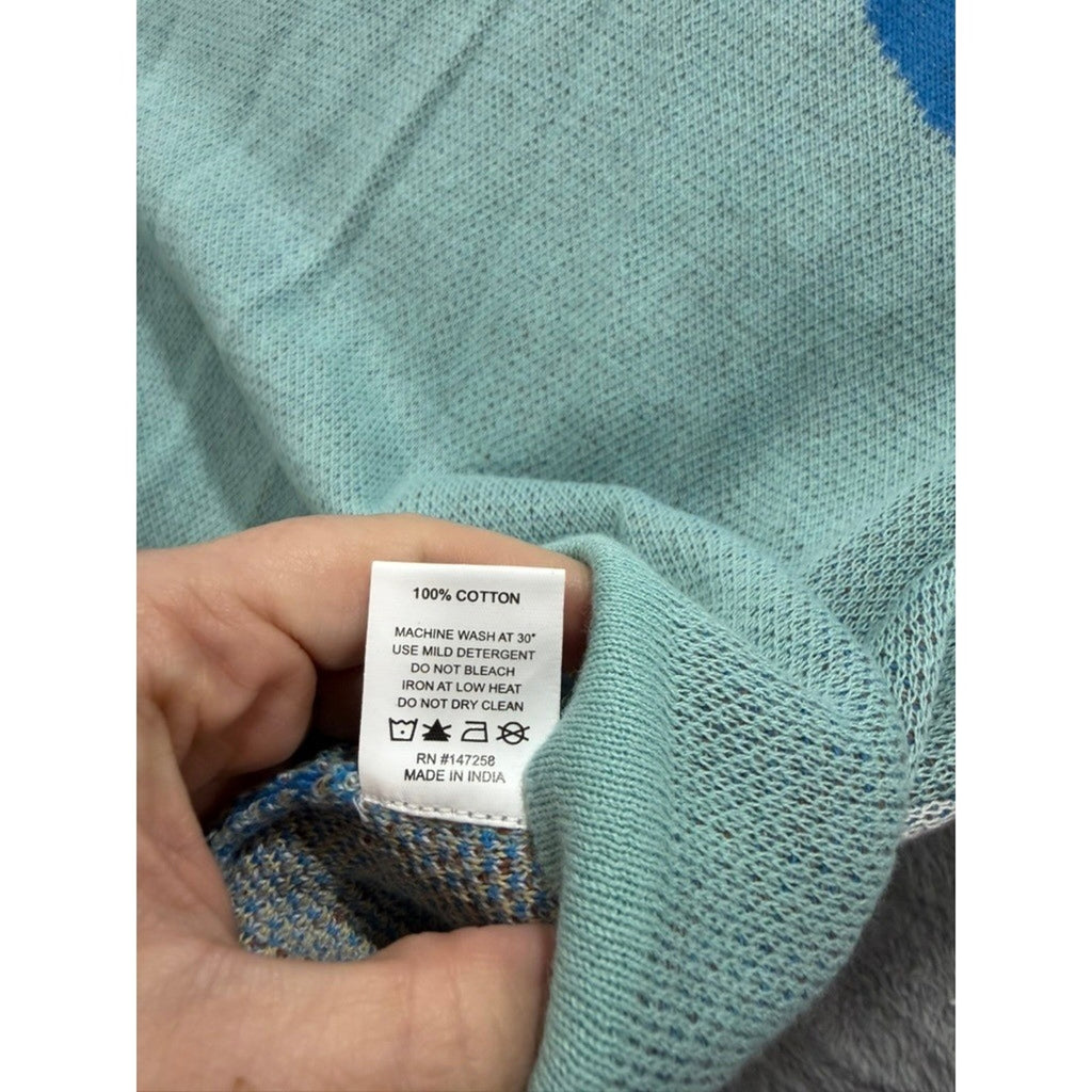 Simply Southern Polo Sweater Mens XXL Knit Sunrise Graphic Short Sleeve