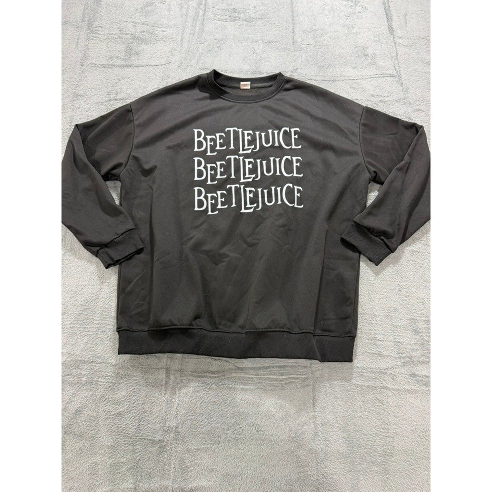 Beetlejuice Halloween Classic Cozy Black Graphic Sweatshirt 2XL Movie Pullover