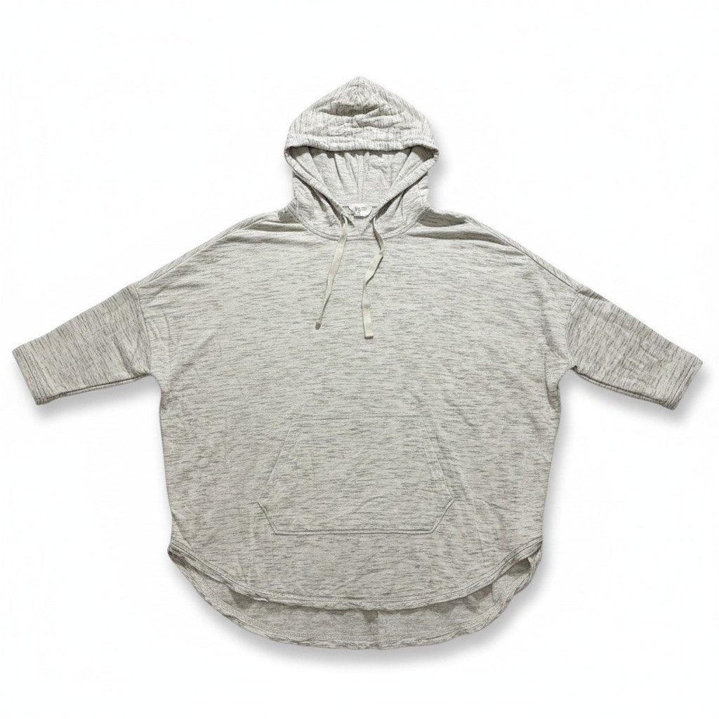 LOFT Womens M Gray Space Dye Pullover Hoodie Oversized Athleisure Casual Cozy