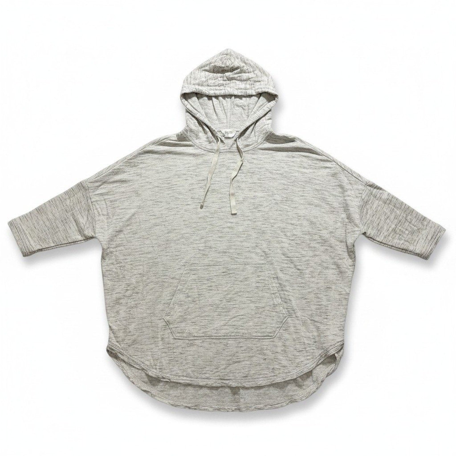 LOFT Womens M Gray Space Dye Pullover Hoodie Oversized Athleisure Casual Cozy