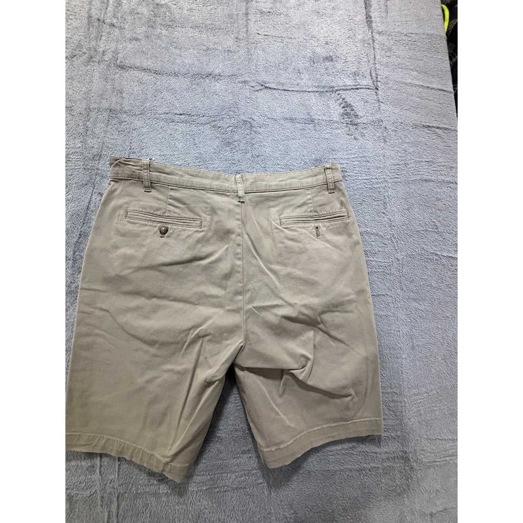 Nautica 34W Tan Chino Shorts Classic Fit Casual Preppy Mens