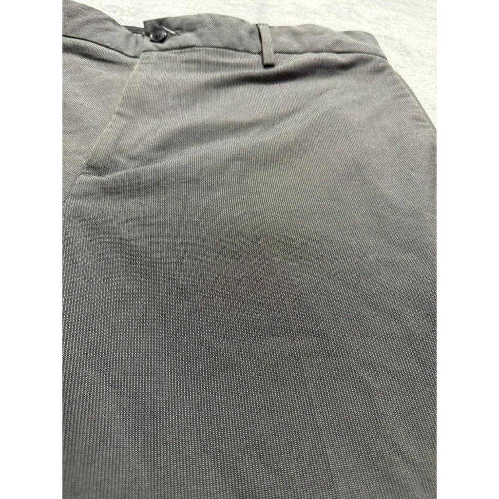 Van Heusen Flex Slim Fit Grey Micro Pattern Dress Pants Mens 36x34 Charcoal