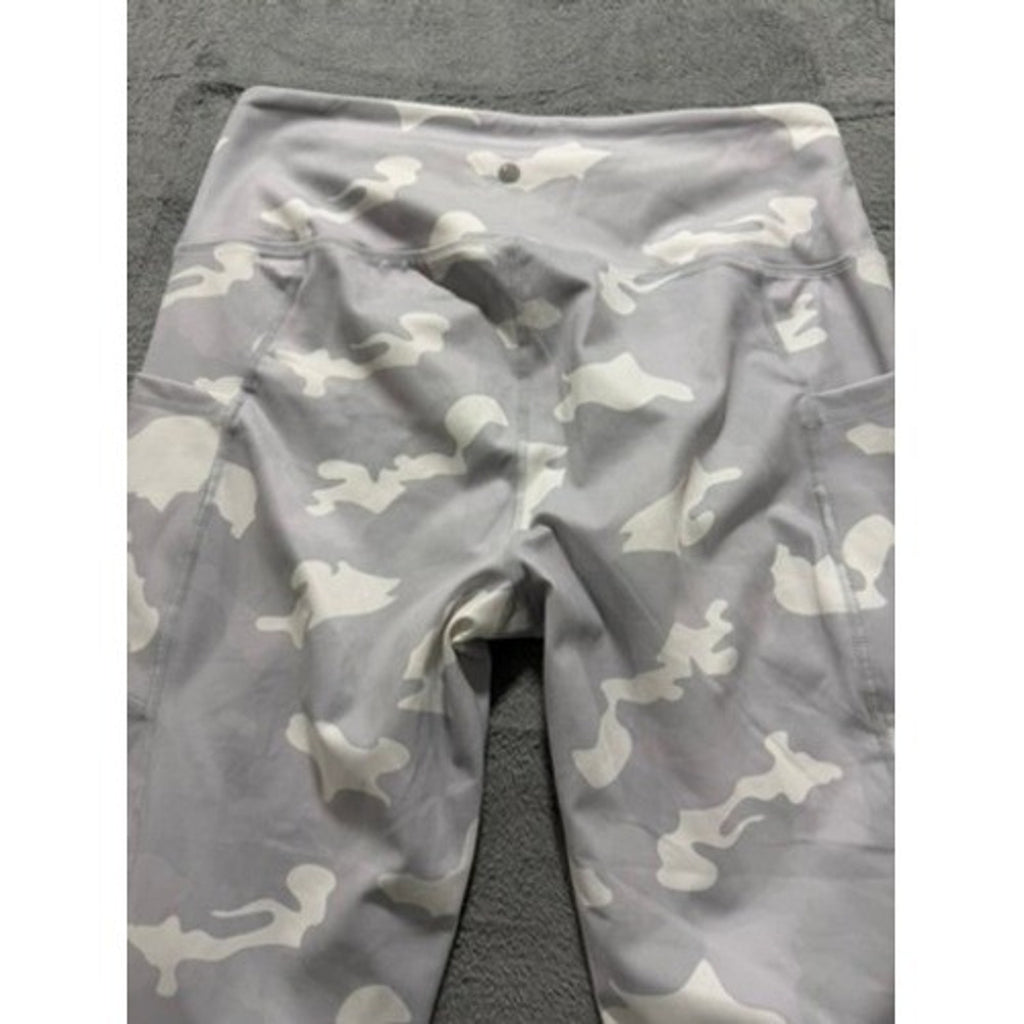 Yogalicious Lux Grey Camo High Waist Leggings XL Pockets Buttery Soft Gym