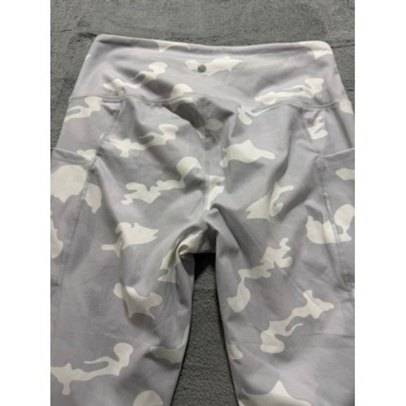 Yogalicious Lux Grey Camo High Waist Leggings XL Pockets Buttery Soft Gym