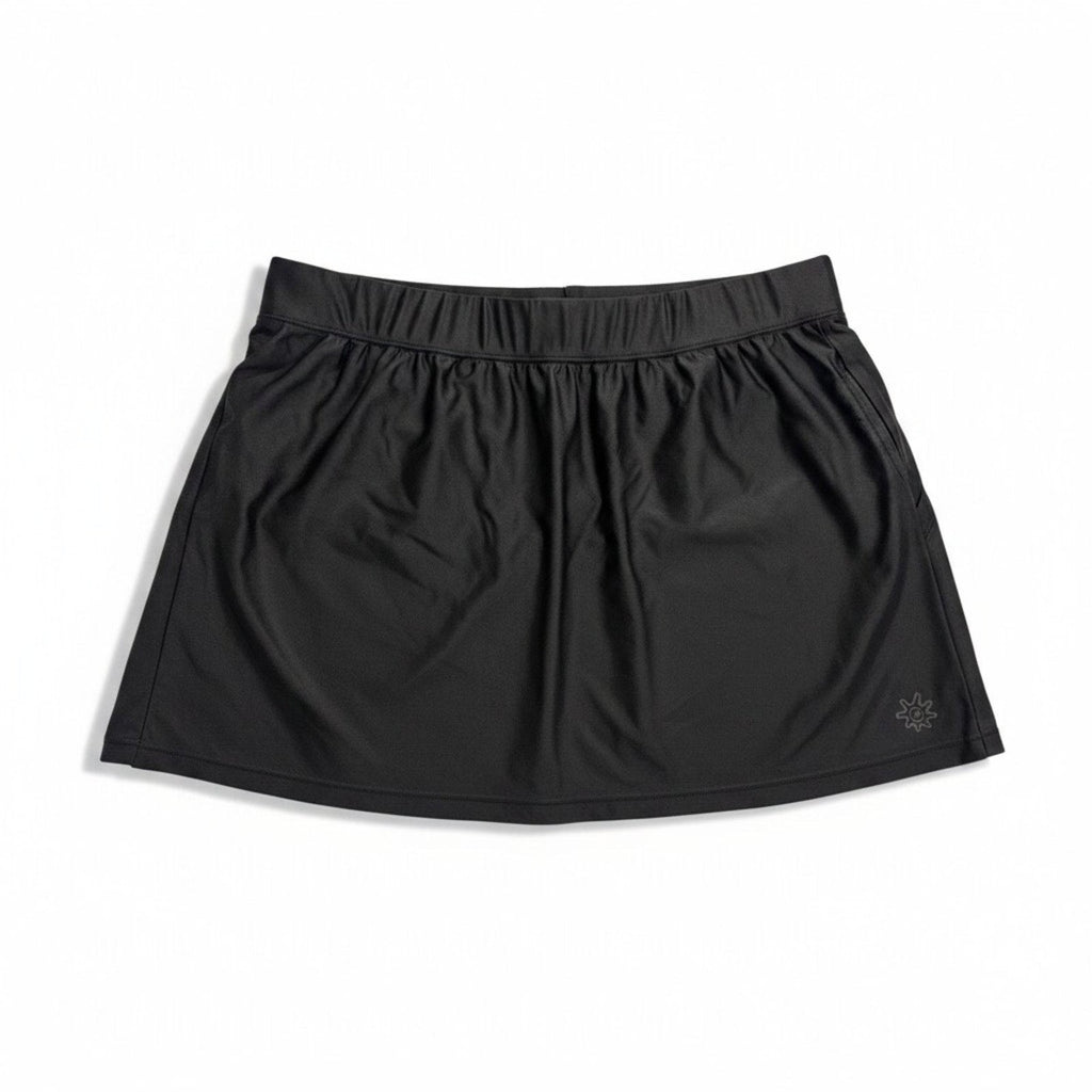 Coolibar XL Black Womens Swim Skort Athleisure Coastal Casual