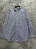 L.L.Bean Men's Blue Plaid Dress Shirt Size L Regular
