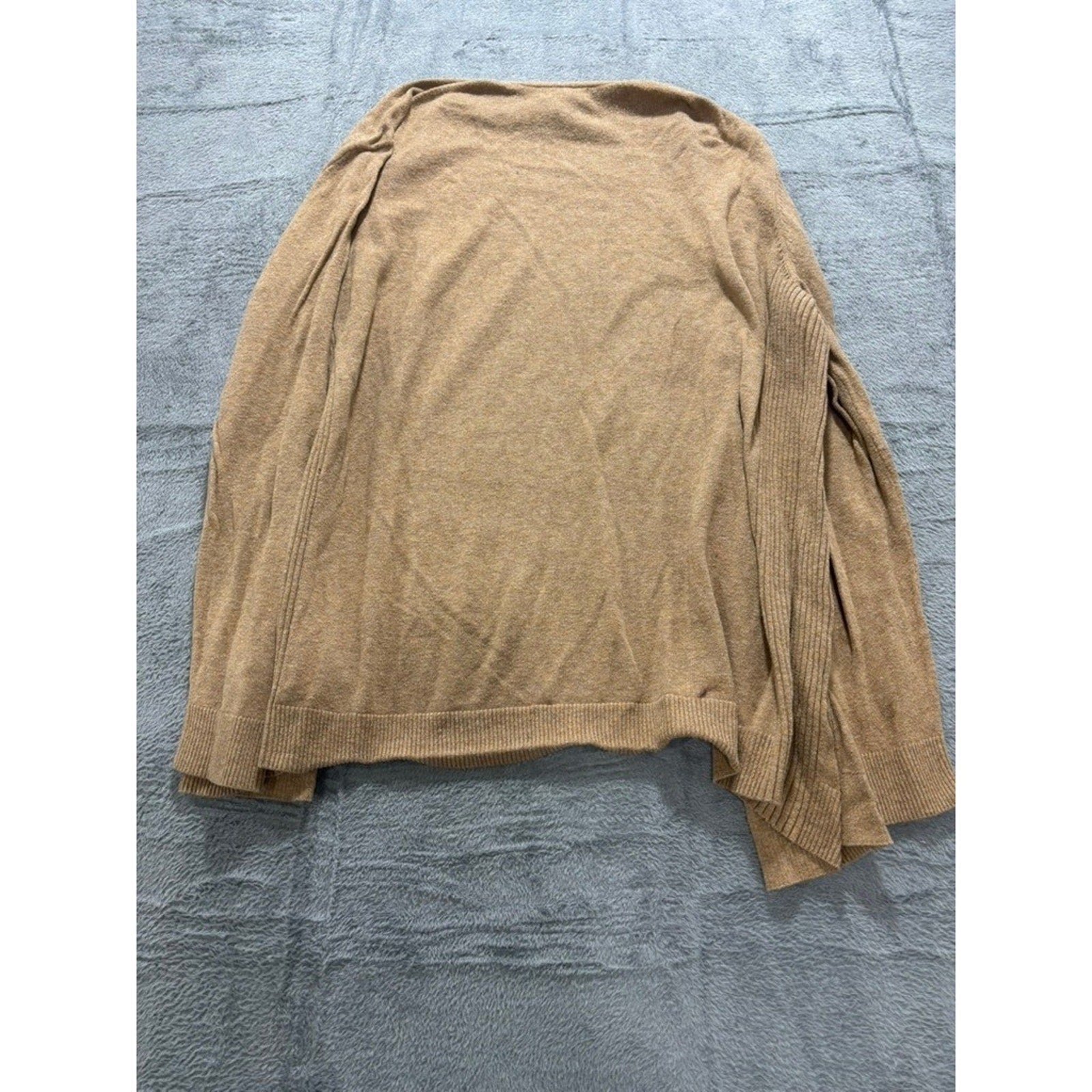 Gap Womens XL Open Front Cardigan Camel Tan Cotton Blend Knit Cozy Layering