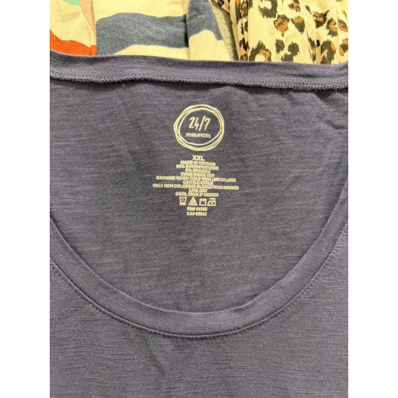 Maurices 24/7 Womens Plus XXL XL Casual Top Bundle Navy Stripe Leopard 3pc Lot