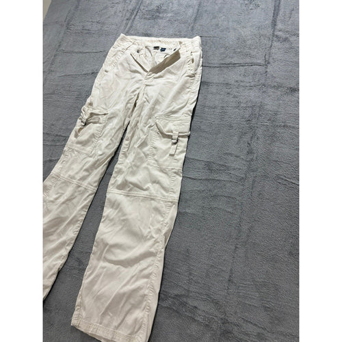 American Eagle 00 Womens Cream Cargo Pants Casual Utility Vintage Stretch Y2K